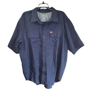 Orvis Shirt Mens XXL Blue Short Sleeve Button Down Casuall Outdoor Hiking
